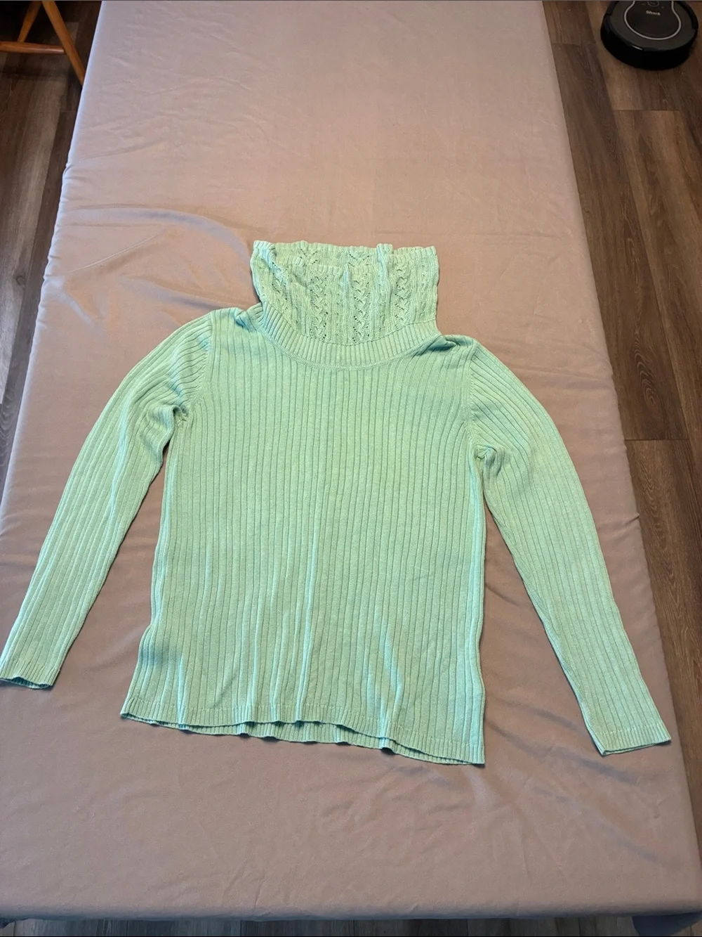 croft & barrow Mint Ribbed Cowl Neck Sweater